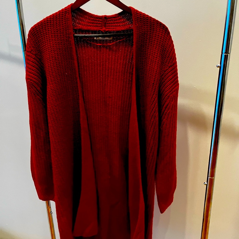 Red knit sweater - Mango
